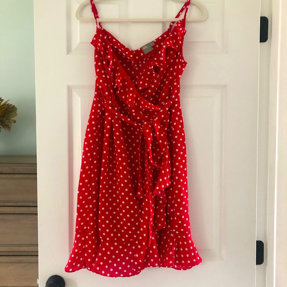 Strappy Spot Ruffle Mini Dress • ASOS